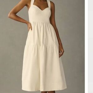 Anthropologie White denim dress